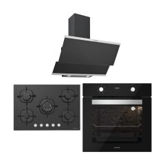 Silverline BO6502B02 - CS5365B01 - 3420 Classy 60 Siyah Cam Ankastre Set