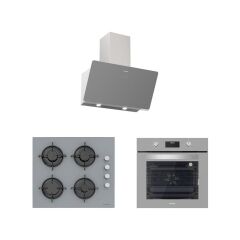 Silverline Gri Cam Ankastre Set 5 Yıl Garanti (3457 Soho 60 GRI+CS5349S01+BO6502S02)