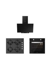 Silverline 3'lü Siyah Cam Ankastre Set 3481 Flam 60 Siyah+cs5349b01+bo6501b01