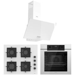 White FryArt 3 Lü Ankastre Set ( QEP63CB - SC206-FA - D087 ) Döküm Izgara