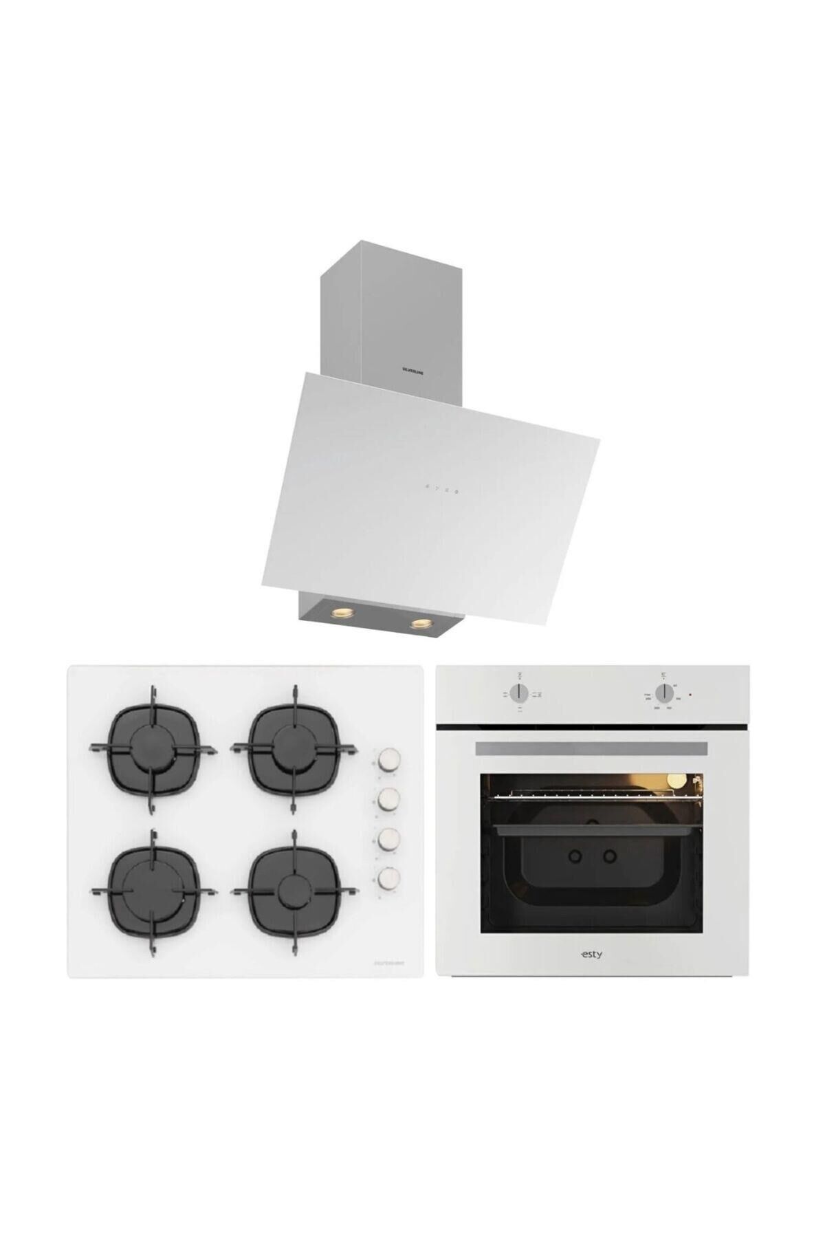 Silverline Esty Karma Ankastre Set ( Esty AEF6601W04 - CS5335W02 - 3481 Flam Beyaz )