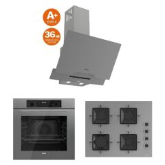 Ferre Flowart Serisi (QBL63CPR SS208 D065) Ankastre Set