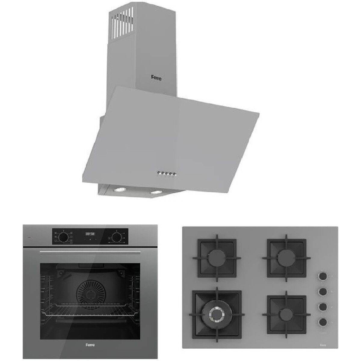 Ferre Flowart Serisi (QBL63CPR SC408 D088) Ankastre Set