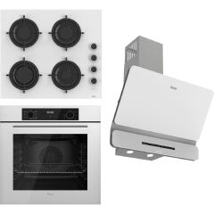 Ferre Flowart-Sılentart Serisi Beyaz Set (CS206-FA + QBL63CB +D081-SA) - Emaye Izgara