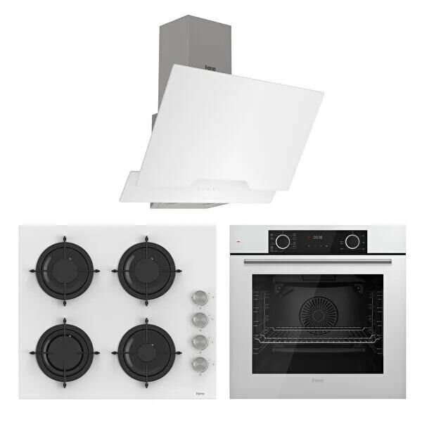 Ferre Fryart Beyaz Cam Ankastre Set