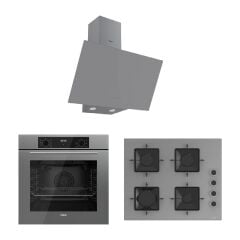 Ferre Flowart Serisi (QBL63CPR-SS208-D079) Ankastre Set