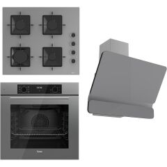 Ferre Flowart Serisi Gri Set (SS208 + QBL63CPR +D082 ) - Emaye Izgara