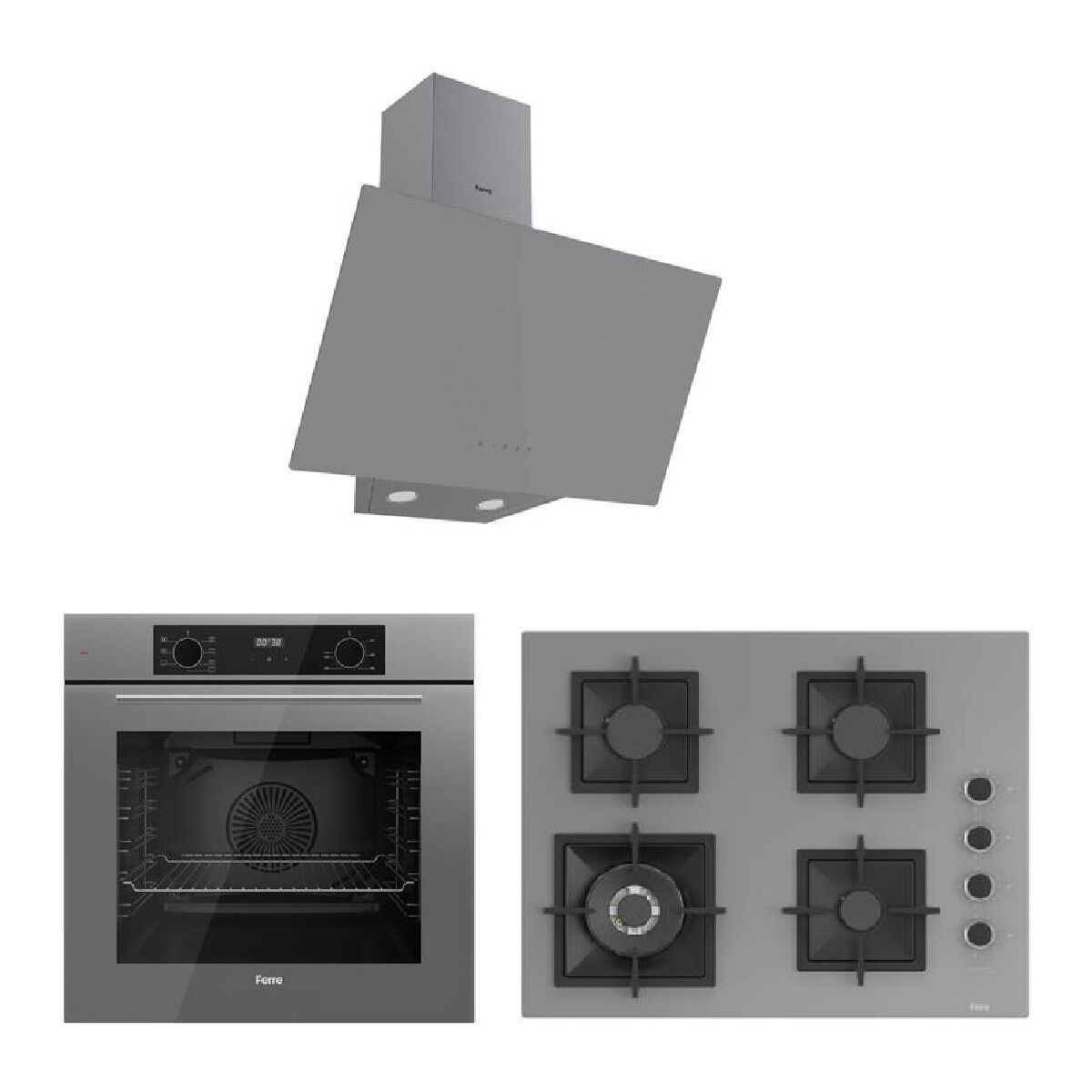 Ferre Flowart Serisi (QBL63CPR-SC408-D079) Ankastre Set