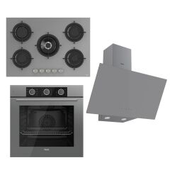 Ferre Flowart Basic Serisi Gri Ankastre Set (rs038+ Xe62cpr + D079 )