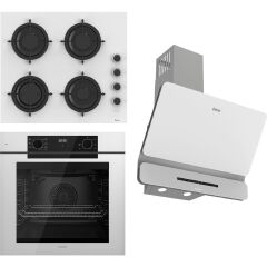 Steamart-Fryart-Sılentart Serisi Beyaz Set (CS206-FA + QEP63CB +D081-SA) - Emaye Izgara