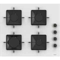 Ferre QBL62CB - SS206 -D087 60 cm Beyaz Cam Turbolu Ankastre Set -Yeni 2025