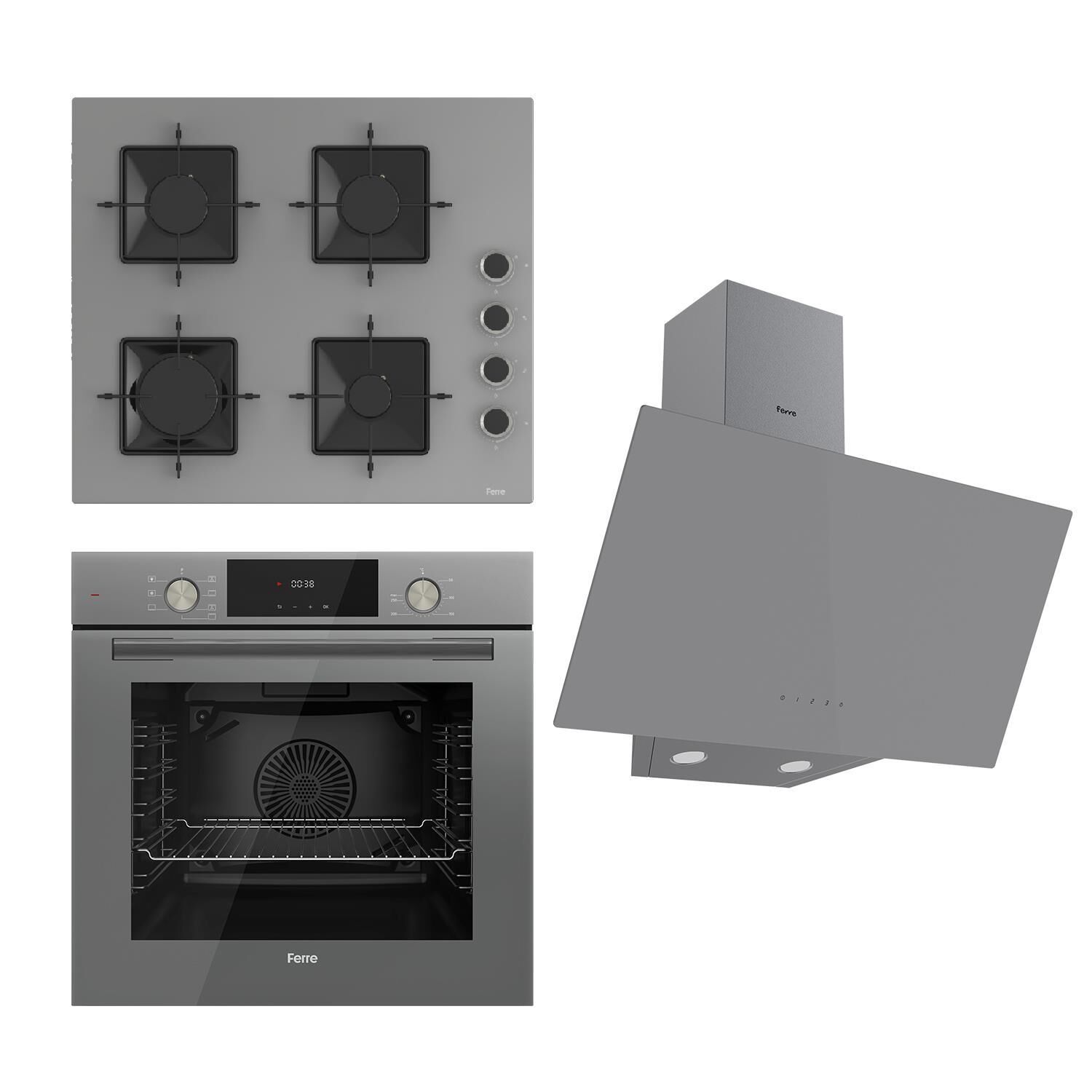 Ferre Flowart Ss Serisi Gri Set (ss208 + Qms63cpr +d079 )