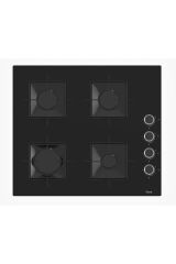 Ferre SS205 4 Gözü Gazlı Ankastre Cam Ocak - Siyah