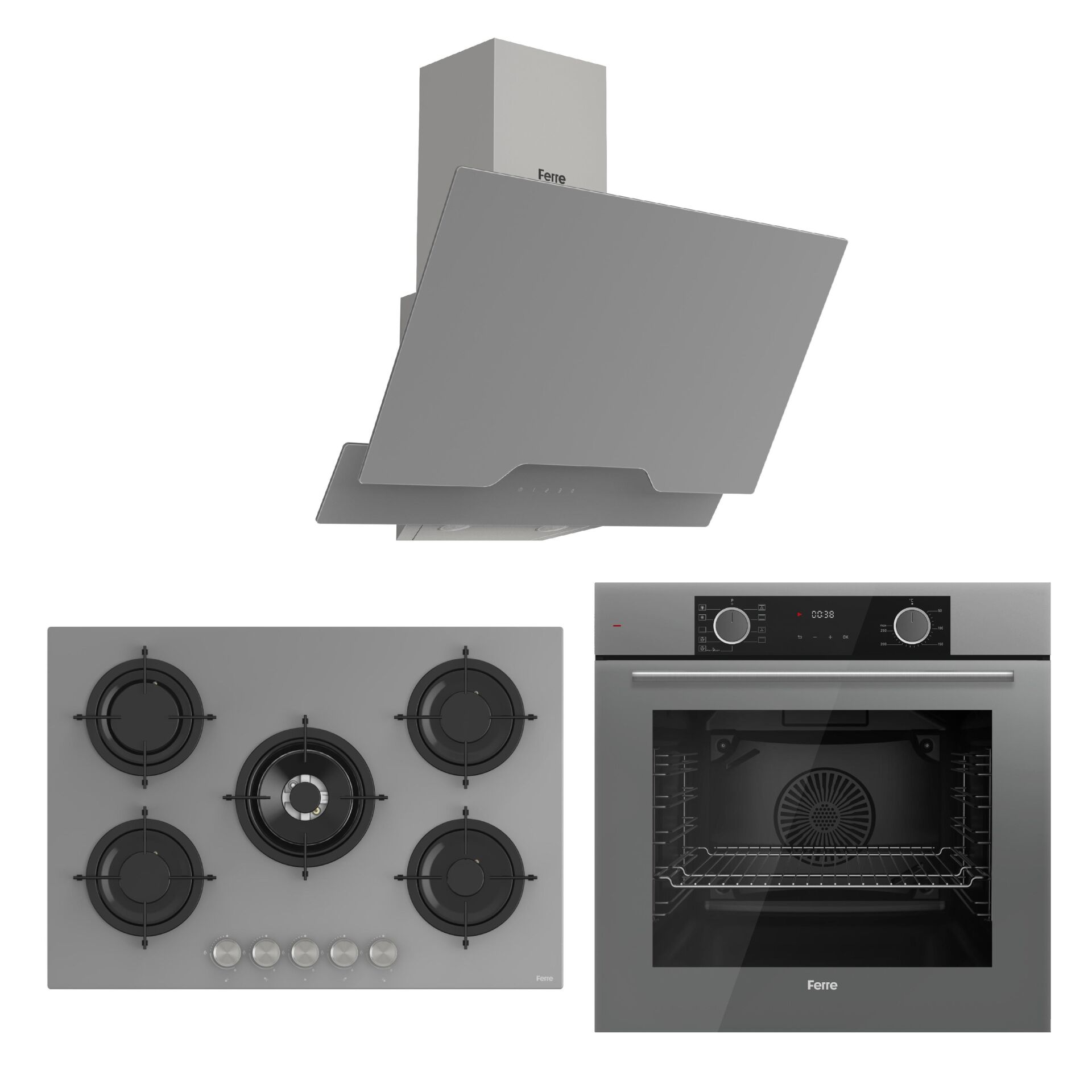 Ferre Ankastre Set 5 Gözlü Gri Fryart