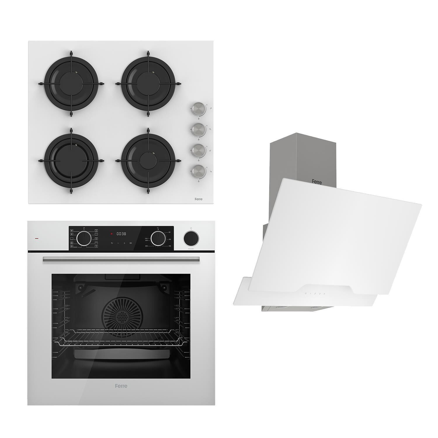 Ferre Steamart&fryart Serisi Buharlı Pişirme Beyaz Set (cs206 + Xe64cb +d081 )