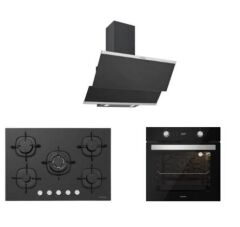 Silverline Siyah Cam Ankastre Set 5 Yıl Garanti (3420 Classy 60+cs5365b01+bo6504b01)