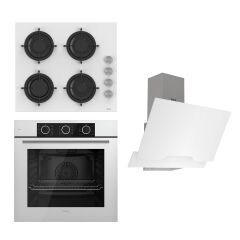 Ferre Flowart Basic Serisi Beyaz Ankastre Set (cs206 + Xe62cb + D064 )