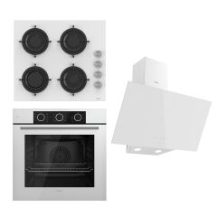 Ferre Flowart Basic Serisi Beyaz Ankastre Set (cs206 + Xe62cb + D078 )