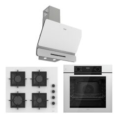 Ferre White FryArt 3 Lü Ankastre Set ( QEP63CB - SC206-FA - D081-SA ) A++ Sessiz Davlumbaz