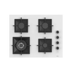 Ferre Fryart-Sılentart Serisi Beyaz Set (SC406-WFA + QEP63CB +D064-SA) - Döküm Izgara / 65 cm Ocak