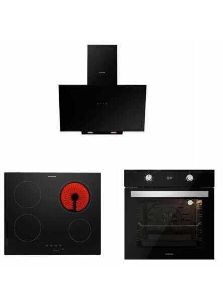 Silverline Siyah Cam Ankastre Set 3481 -vc8210b01 Vitroseramik - Bo6502b01