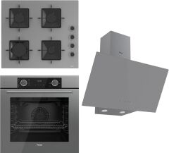 Ferre Fryart Ss Serisi Gri Set (SS208 + XE63CPR +D079 ) - Kare Emaye Izgara