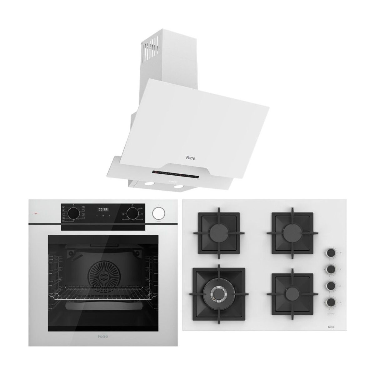 Ferre Fryart Artline Steam QEP64CB - SC406-WFA - D064-SA 9 Prog. Dijital Turbo Ank. Set - Beyaz