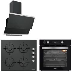 Silverline Siyah Cam Ankastre Set BO65P4B01-CS5700E6B01-3420 Classy (Buhar ve Airfryer Özellikli Fırın)