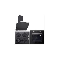 Silverline BO6502B02-CS5429B01-3420 Classy Siyah Cam Ankastre Set