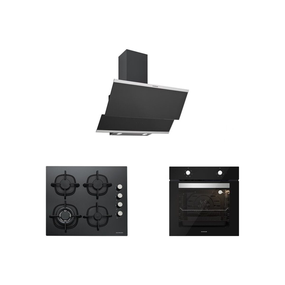 Silverline BO6501B01 - CS5429B01 - 3420 Classy 60 Siyah Ankastre Set