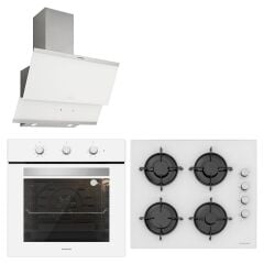 Silverline Beyaz Cam Ankastre Set Bo6503W01 - Cs5349W01 - 3420