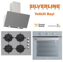 Silverline BO6503S01 - CS5335S01 - 3457 Soho 60 Gri Cam Ankastre Set