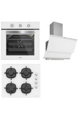 Silverline Beyaz Cam Ankastre Set Bo6503w01 - Cs5343w01 - 3420 Classy