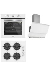 Silverline Beyaz Cam Ankastre Set Bo6503w01 - Cs5343w01 - 3420 Classy