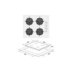 Silverline Beyaz Ankastre Set (CS5700E6W01 OCAK/S2-BO6502W02 FIRIN/3490 Oslo Davlumbaz)