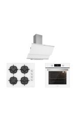 Silverline Beyaz Cam Ankastre Set (3420 Classy 60+CS5343W01+BO6504W01)