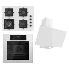 Ferre Fryart Serisi Beyaz Set (SC406-WFA + QEP63CB +D078 ) - Döküm Izgara / 65 cm Ocak