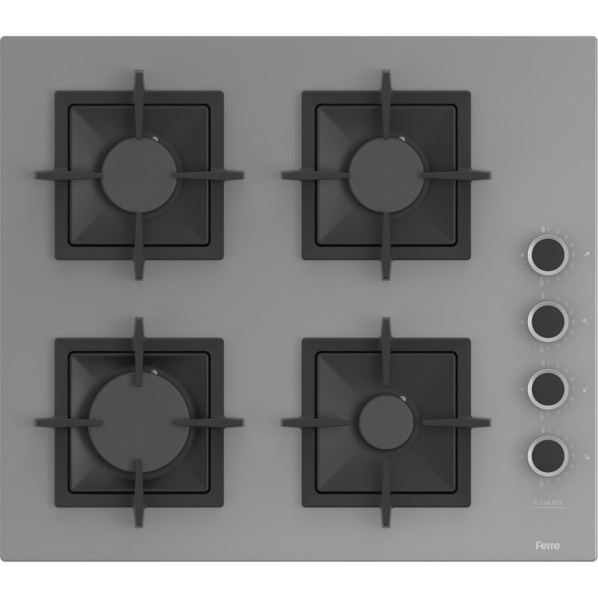 Ferre SC208 Gri Cam Ankastre Ocak (Döküm Izgara)