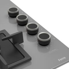 Ferre SC208 Gri Cam Ankastre Ocak (Döküm Izgara)