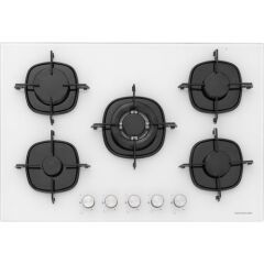 Silverline BO6502W02 - CS5365W01 Beyaz Cam Ankastre Set