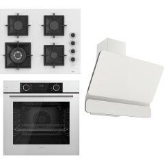 Ferre Flameart Sc Serisi Beyaz Set (SC406-WFA + XE63CB +D081 ) - 65 Cm'lik Kare Döküm Izgara-Wok