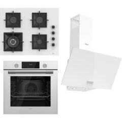 Ferre Flameart Sc Serisi Beyaz Set (SC406-WFA + QMS63CB +D087 ) - 65 Cm'lik Kare Döküm Izgara-Wok