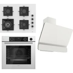 Ferre Flameart Sc Serisi Beyaz Set (SC406-WFA + XE64CB +D081 ) - 65 Cm'lik Kare Döküm Izgara-Wok