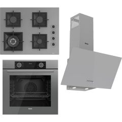 Ferre Flameart Sc Serisi Gri Set (SC408-WFA + XE63CPR +D088 ) - 65 Cm'lik Kare Döküm Izgara-Wok