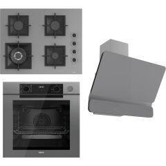 Ferre Fryart Serisi Gri Set (SC408-WFA + QEP63CPR +D082) - Döküm Izgara / 65 cm Ocak