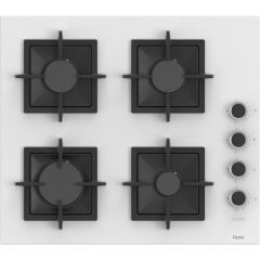 Ferre SC206 Beyaz Cam Ankastre Ocak (Döküm Izgara)