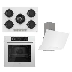 Ferre Flowart Basic Serisi Beyaz Ankastre Set (rs036+ Xe62cb + D064 )