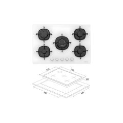 Silverline Beyaz Ankastre Set (CS5801E7W01 OCAK/S2-BO6502W02 FIRIN/3490 Oslo Davlumbaz)