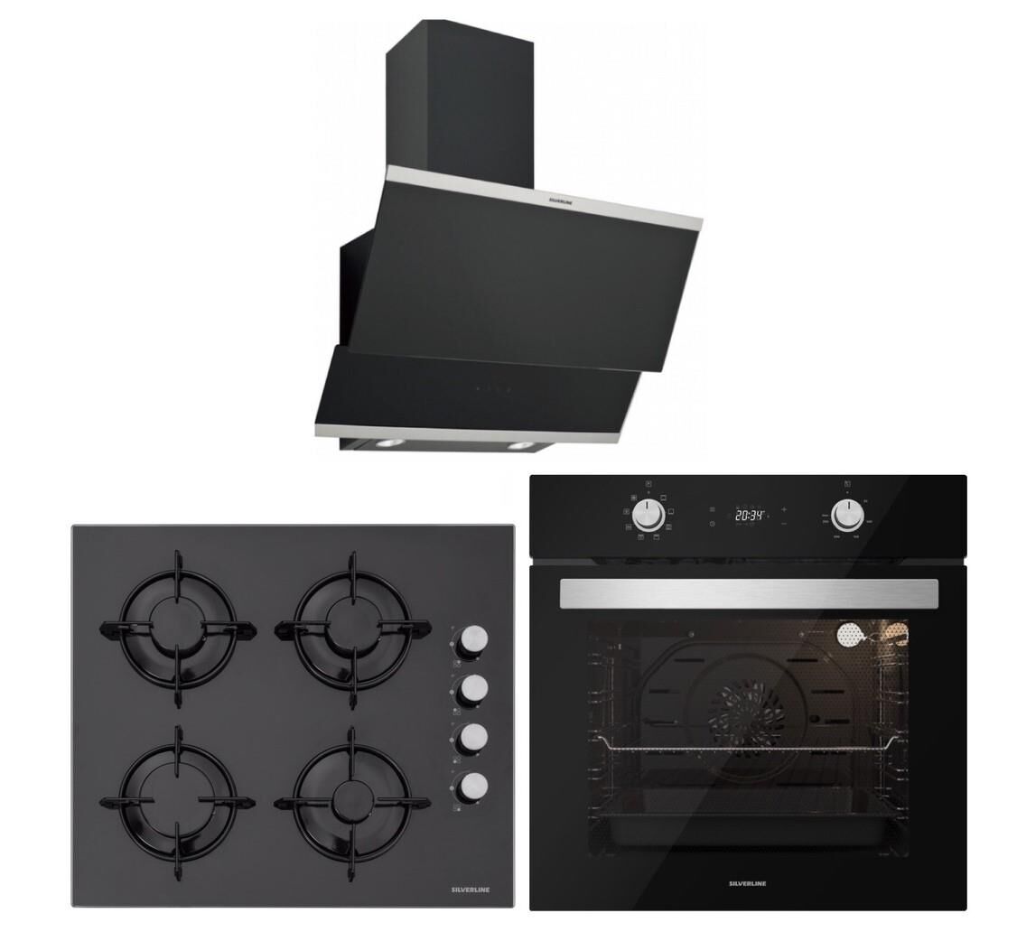 Silverline Siyah Cam Ankastre Set BO6504B01 - CS5349B01 - 3420 Classy