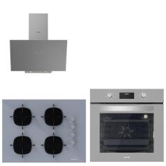 Silverline Gri Cam Ankastre Set 3481 - CS5665S01 65CM Ocak - BO6502S02 Turbo